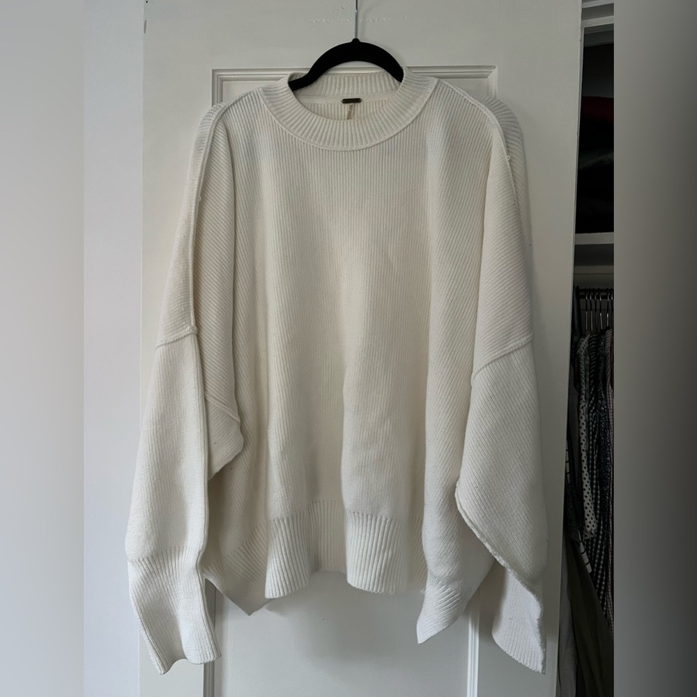Free people easy street tunic sweater color white